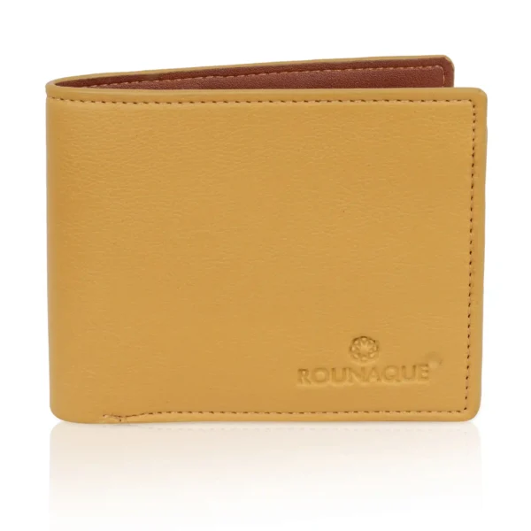 ROUNAQUE® SafeZone RFID Bi-fold Wallet for Men (Yellow)