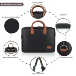 vegan unisex black laptop bag for men and women