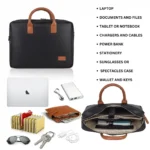 vegan unisex black laptop bag for men and women