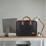 vegan unisex black laptop bag for men and women