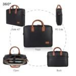 vegan unisex black laptop bag for men and women