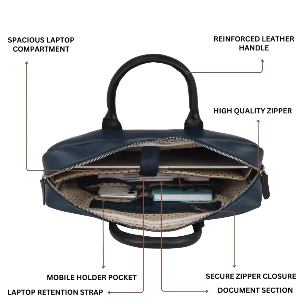 vegan unisex blue laptop bag for men and women
