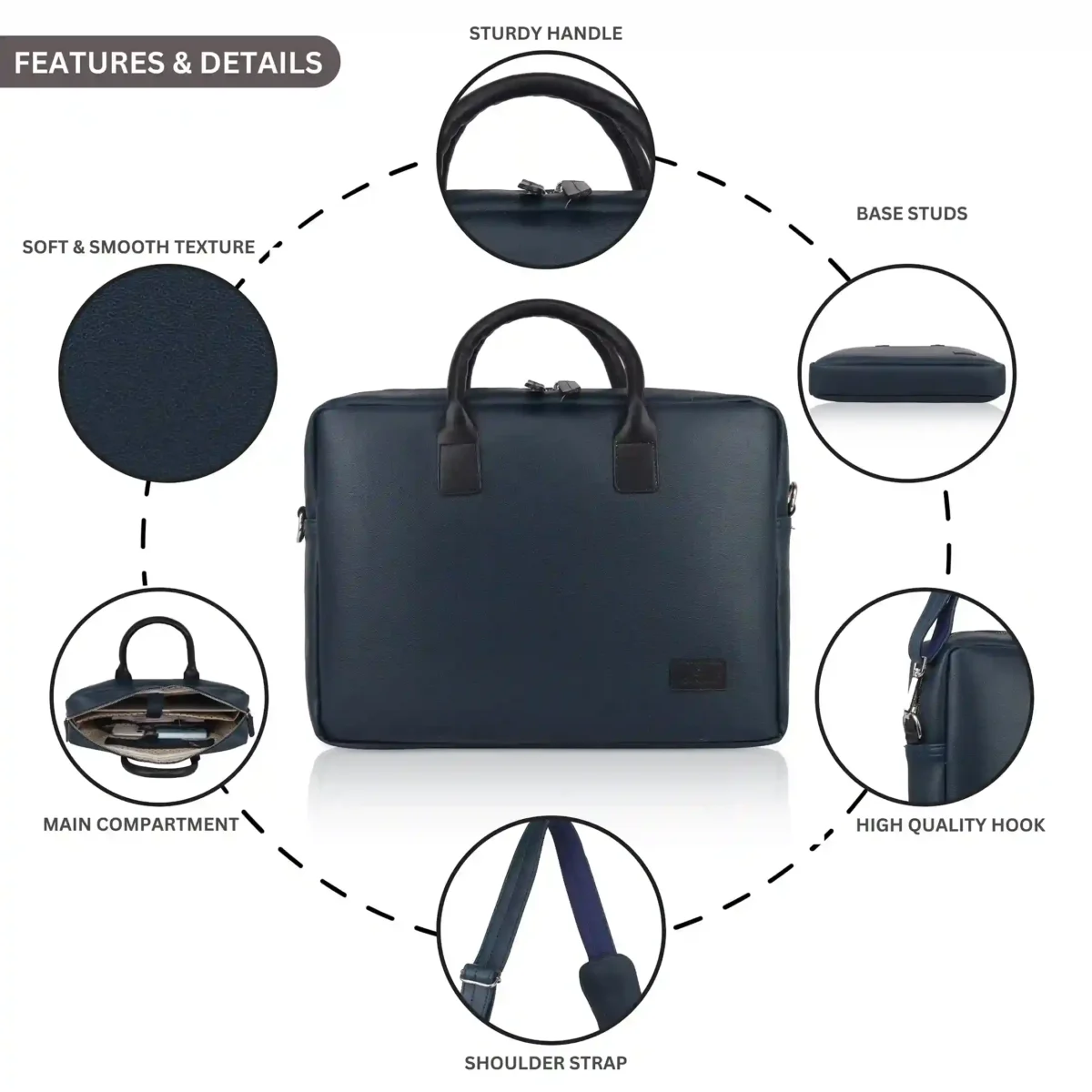 vegan unisex blue laptop bag for men and women