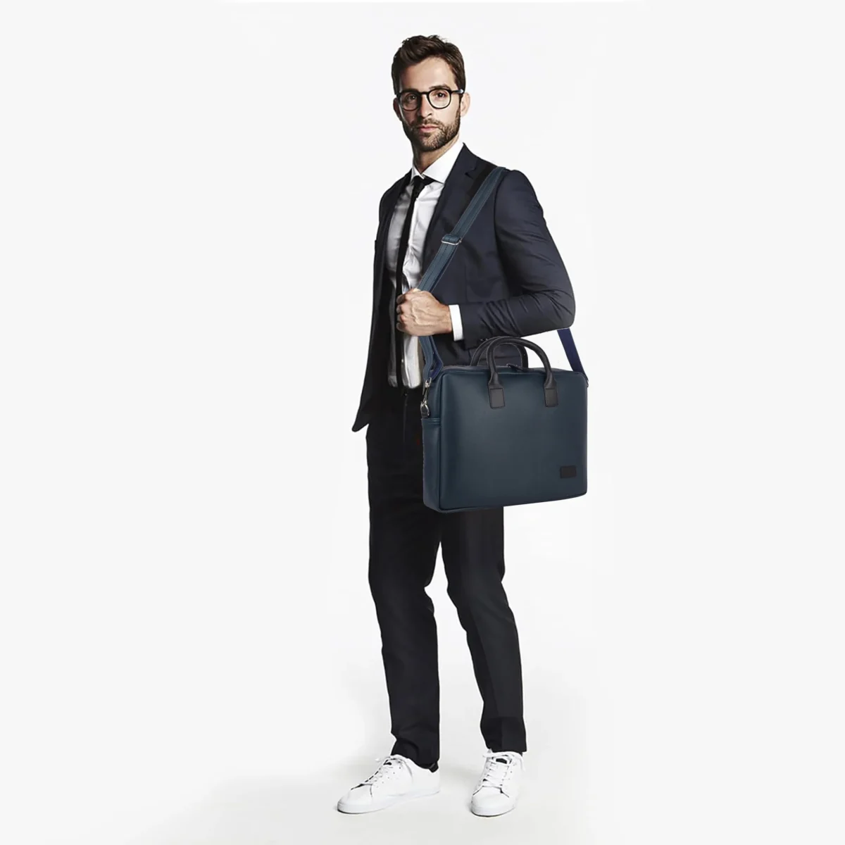 vegan unisex blue laptop bag for men and women