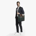 vegan unisex green laptop bag for men and women