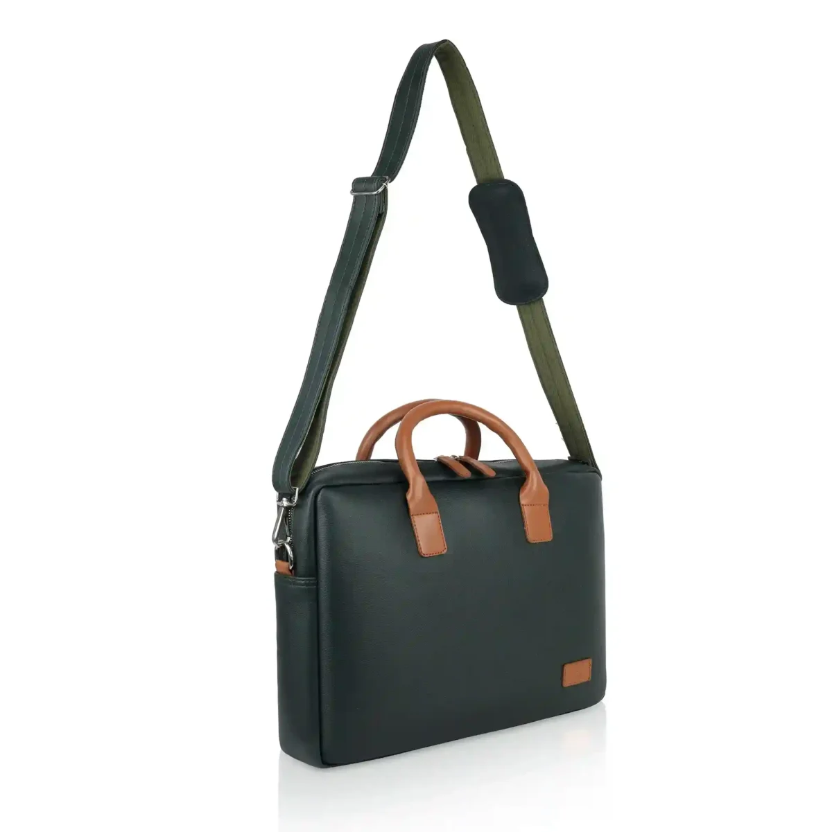 vegan unisex green laptop bag for men and women