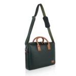 vegan unisex green laptop bag for men and women