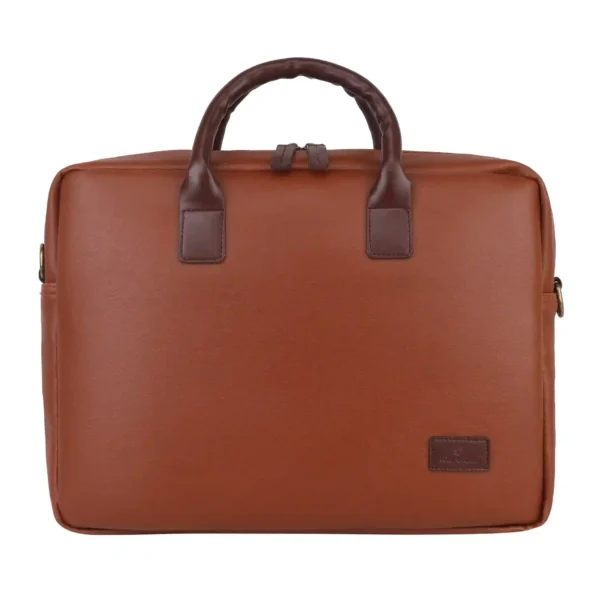 vegan unisex tan laptop bag for men and women