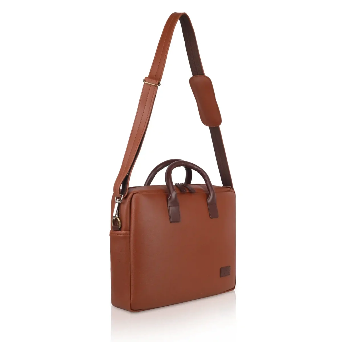 vegan unisex tan laptop bag for men and women