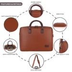 vegan unisex tan laptop bag for men and women