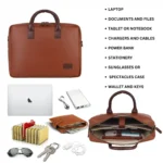 vegan unisex tan laptop bag for men and women