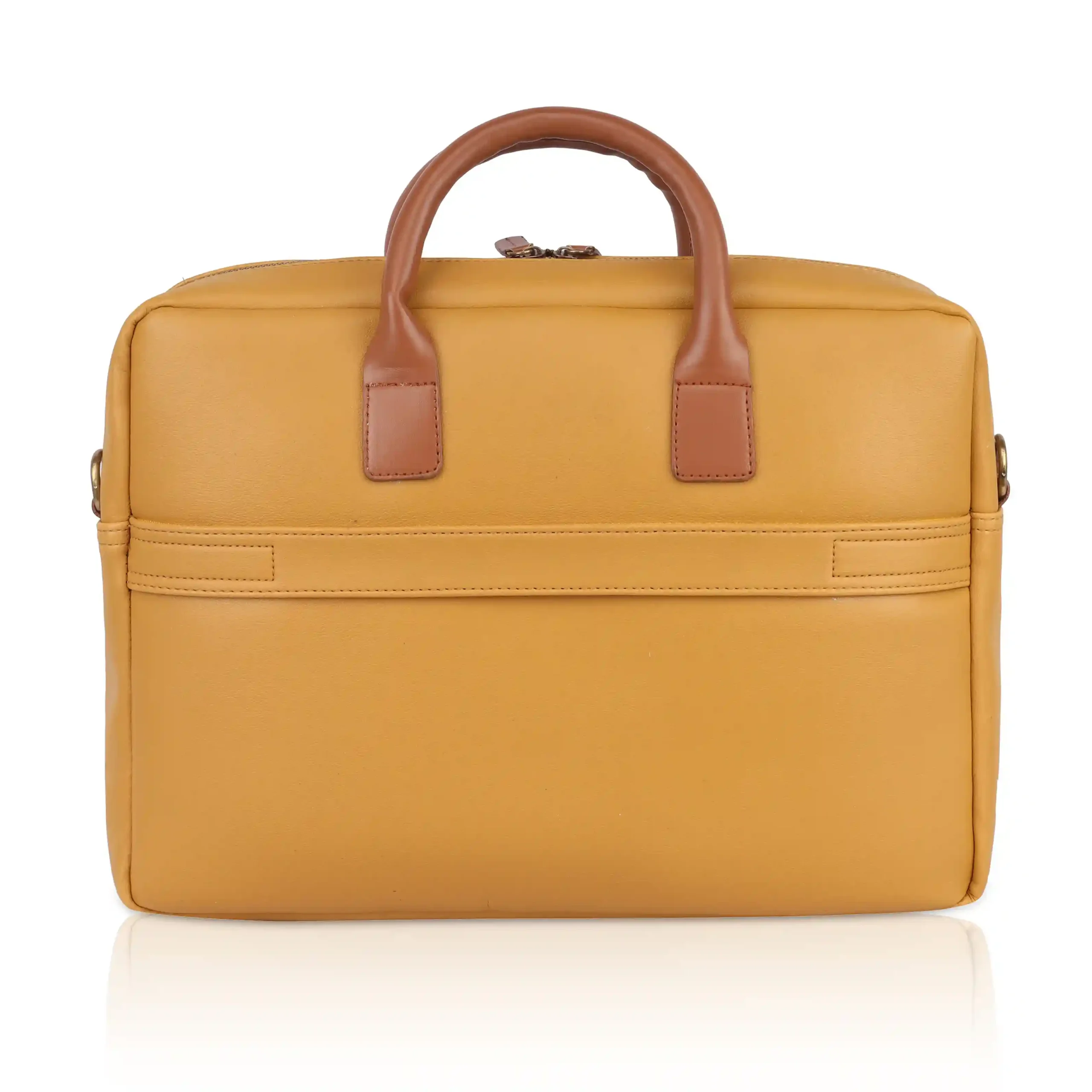 Yellow leather laptop bag sale